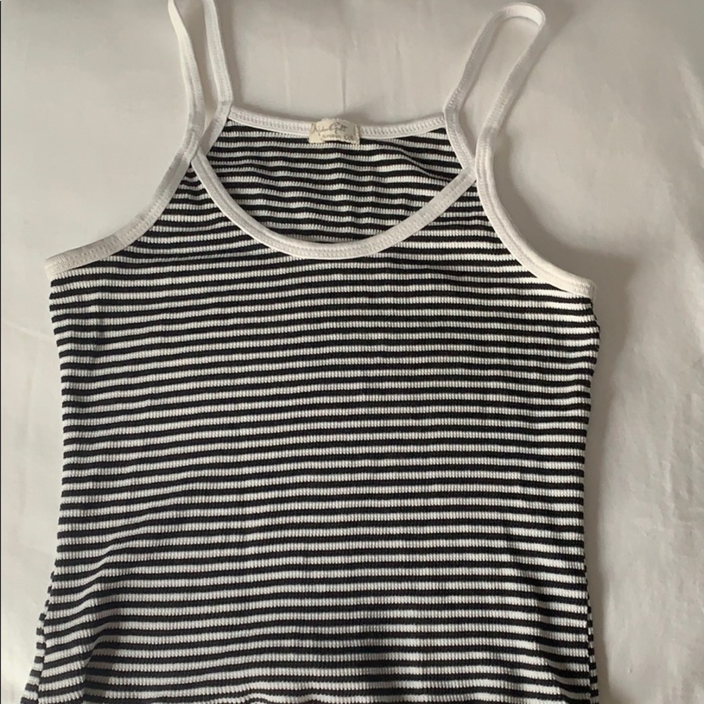 BRANDY MELVILLE STRIPED TANK TOP RUFFLED BOTTOM